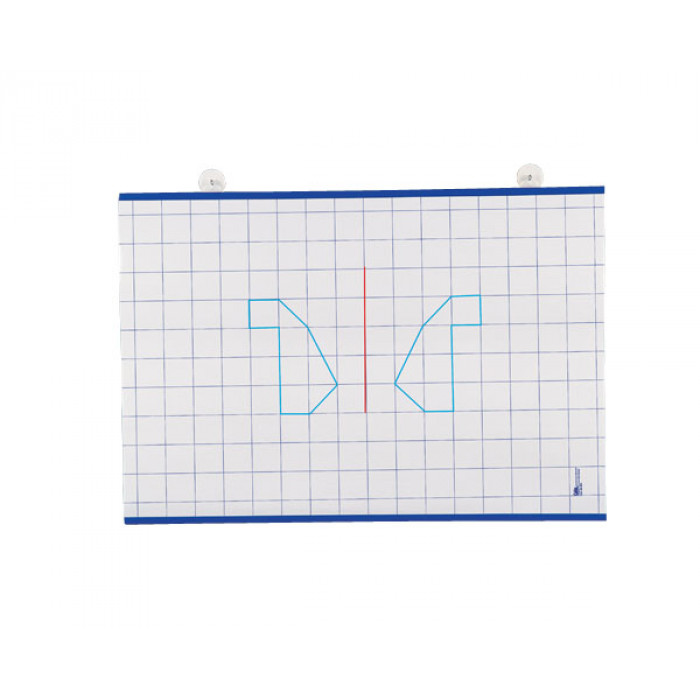 Tableau blanc effaçable à sec 70 x 100 cm - réglure double ligne